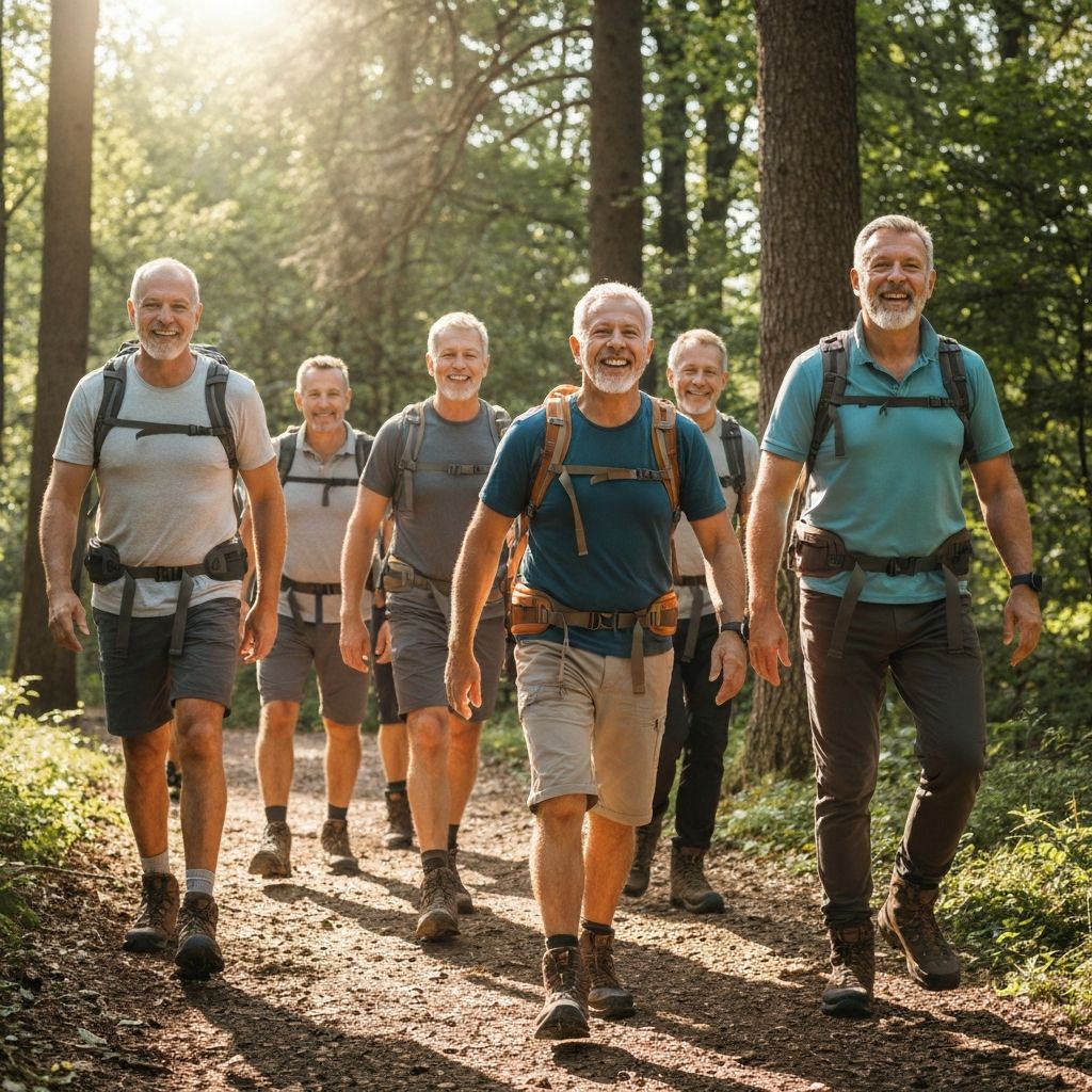 Men engaging in outdoor activities