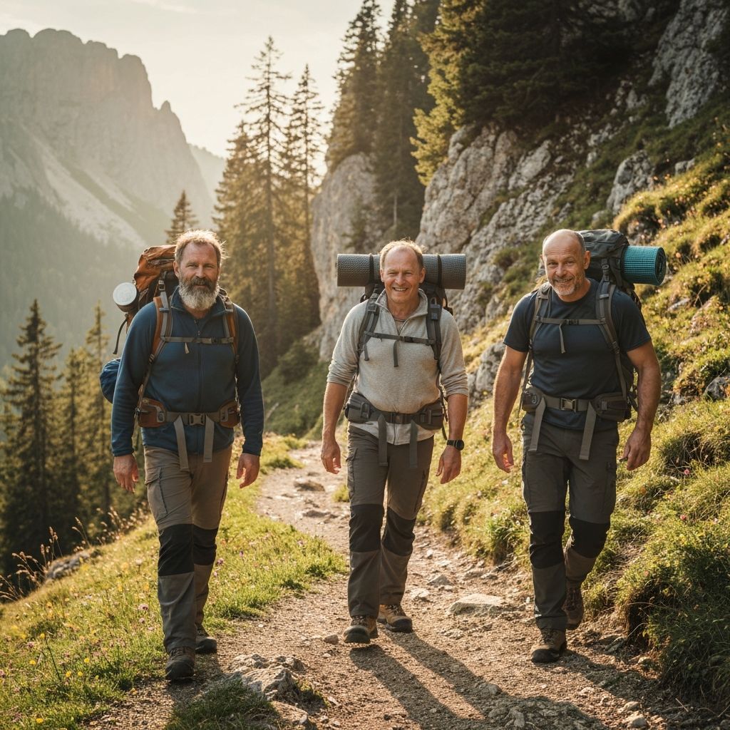Men hiking in nature